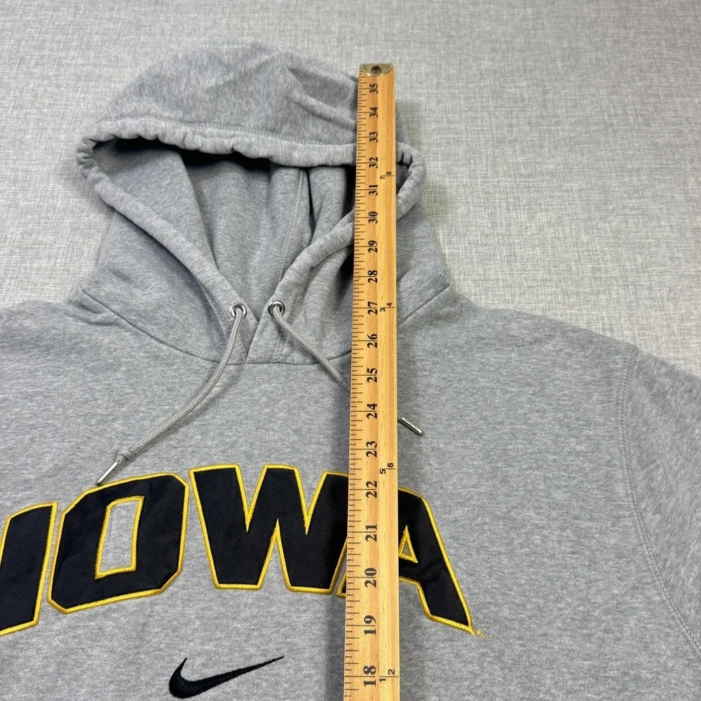 Nike Iowa Hawkeyes Center Swoosh Fleece Hoodie Sweatshirt Mens 2XL Gray Pullover